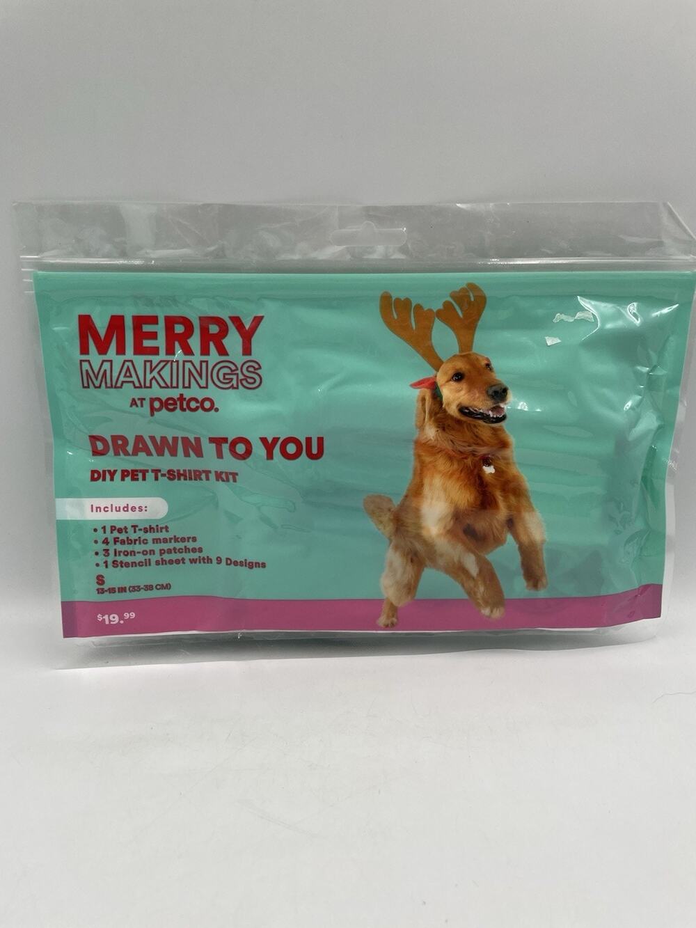 Merry Makings Drawn To You DIY Pet T-Shirt Kit Petco-Shirt/Markers Size Medium